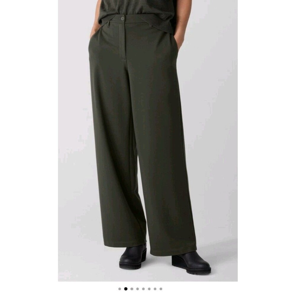 Eileen Fisher Washable Flex Ponte Wide Leg Office Trouser Size XL - Picture 2 of 12